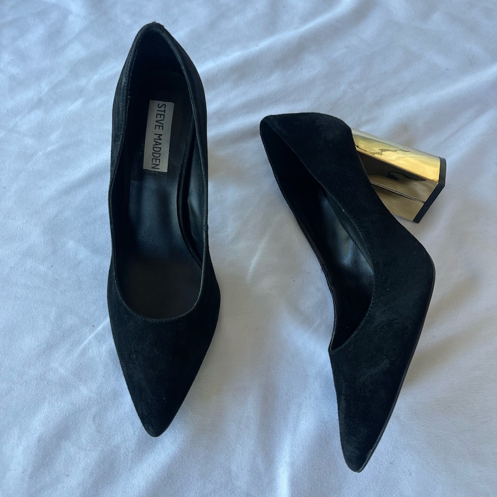 Steve Madden Pointur Block Heel Dress Pumps | Black